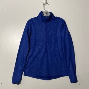 Nike Pro Dri-Fit Purple Snake Print Half Zip Blue Sweater Women’s Size Large